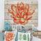 Designart - Vintage Detail of A Orange Lotus - Traditional Print on Natural Pine Wood